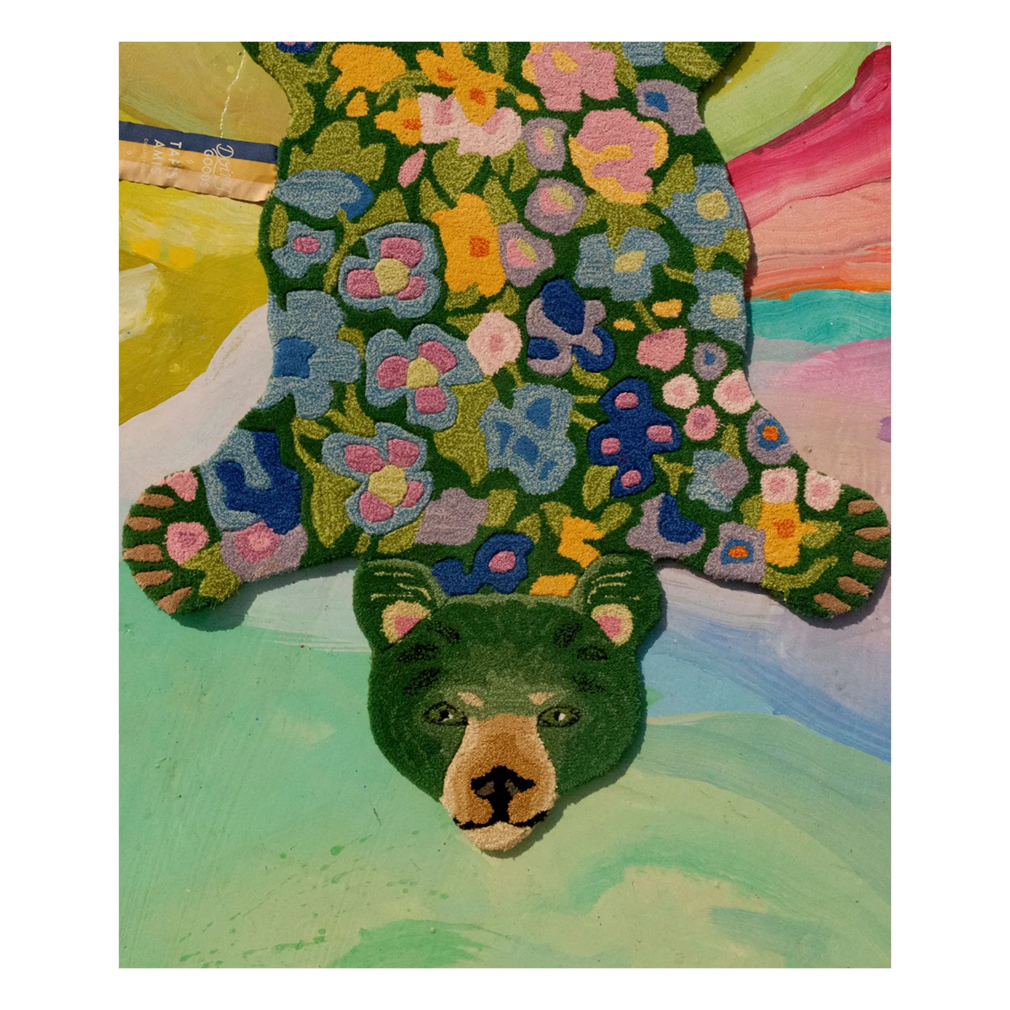 Tapis ours en laine Josie Jardin | Vert- Image produit n°6