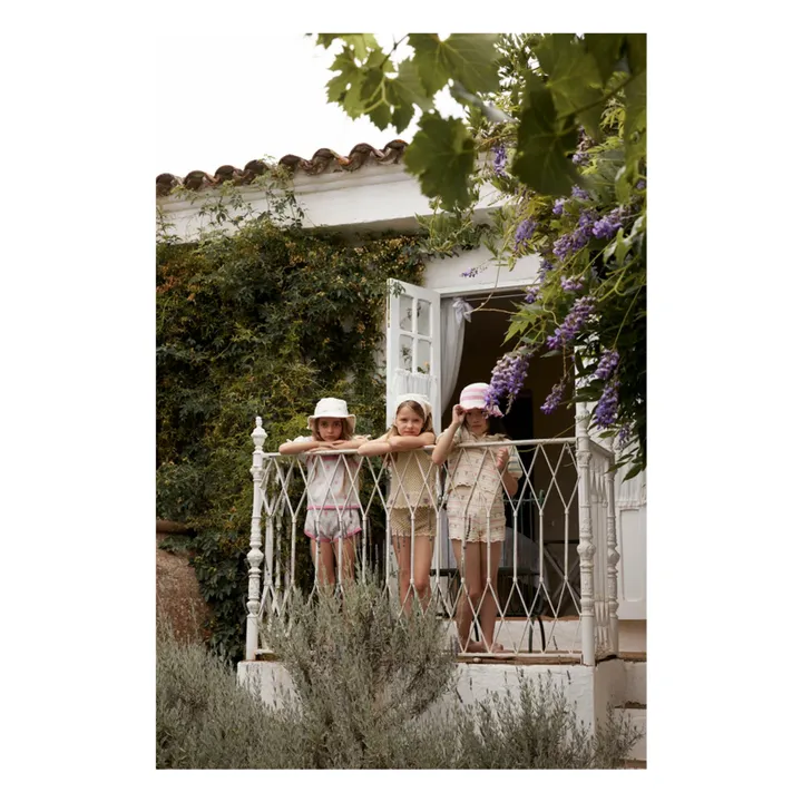 Pantalón corto de ganchillo Tulipán de algodón ecológico | Beige- Imagen del producto n°2