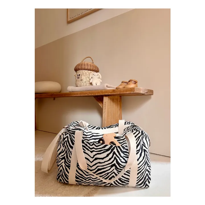 Sac à langer Raphaël Zebrou | Ecru- Image produit n°1
