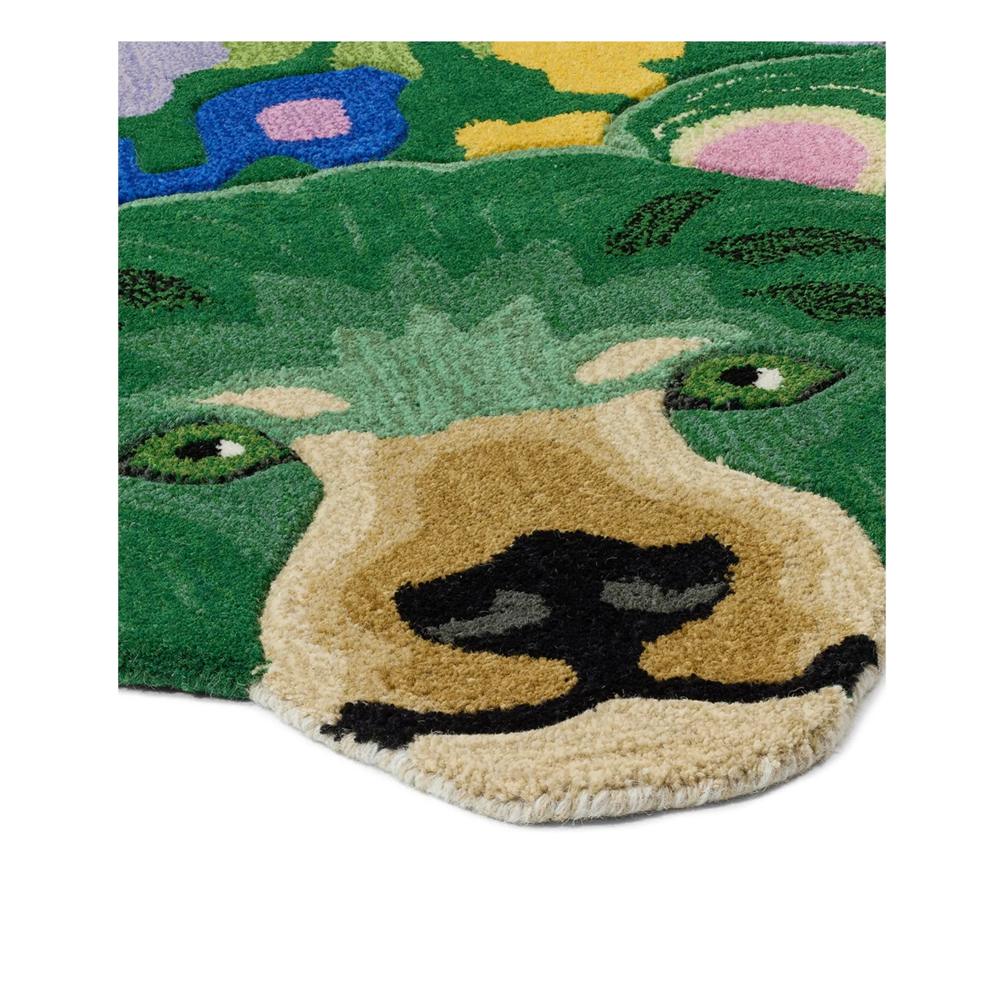 Tapis ours en laine Josie Jardin | Vert- Image produit n°3