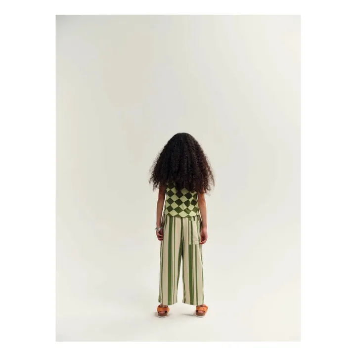 Pantaloni a righe in cotone biologico | Beige- Immagine del prodotto n°2