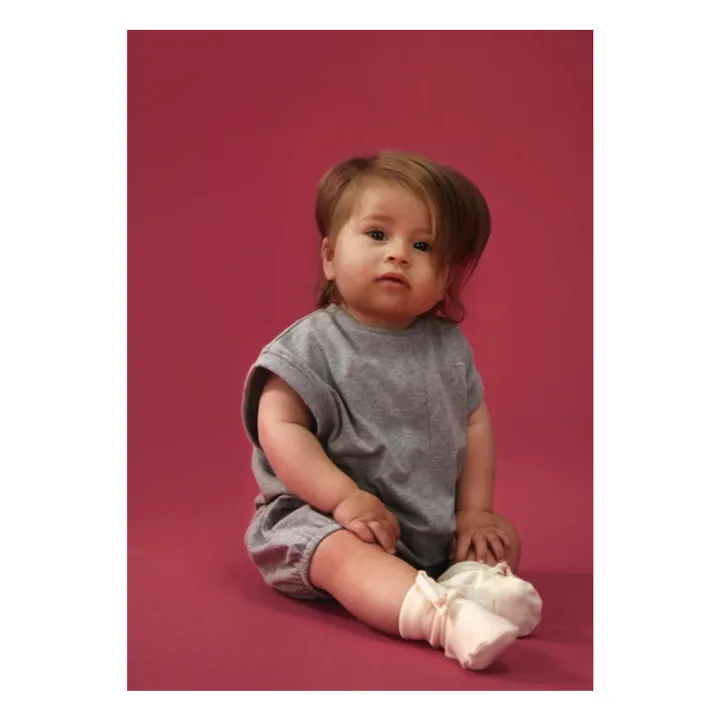 Playsuit in cotone biologico | Grigio chiné- Immagine del prodotto n°1