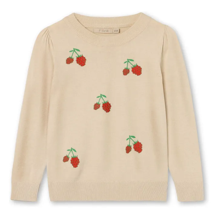 Maglione con ricamo in fibre riciclate Favo | Ecru- Immagine del prodotto n°0
