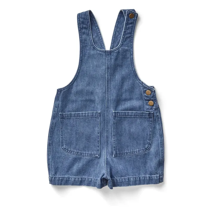 Salopette Short Delphine Coton Bio | Bleu jean- Image produit n°0