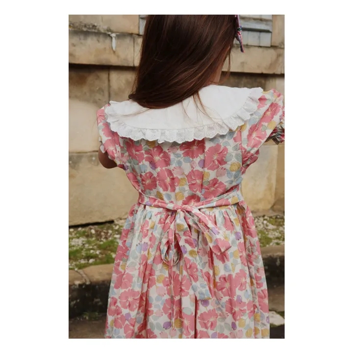Organic Cotton Heart Neck Dress | Framboise- Product image n°3