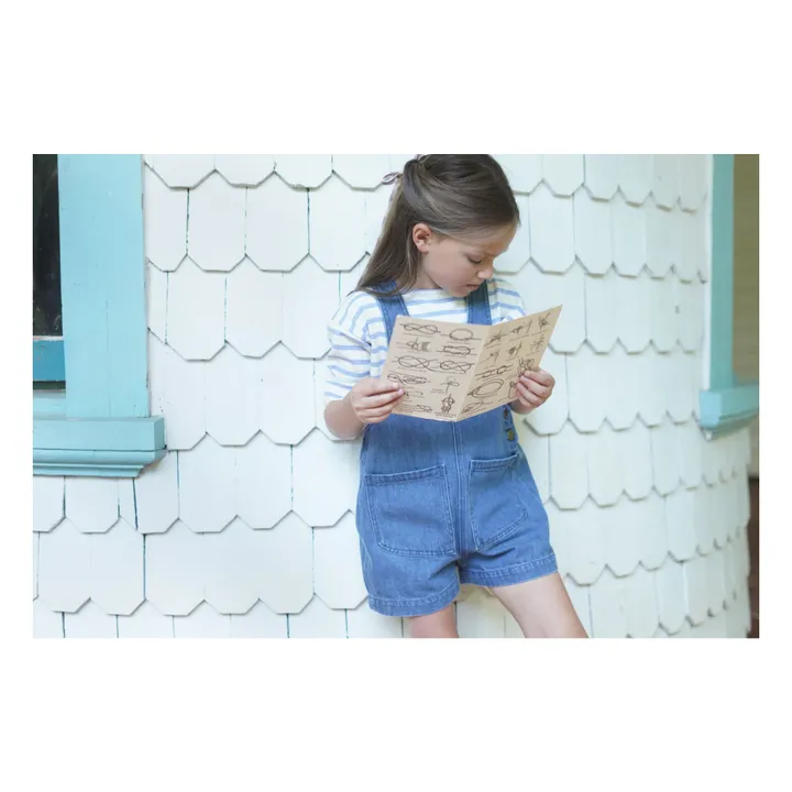 Salopette Short Delphine Coton Bio | Bleu jean- Image produit n°5