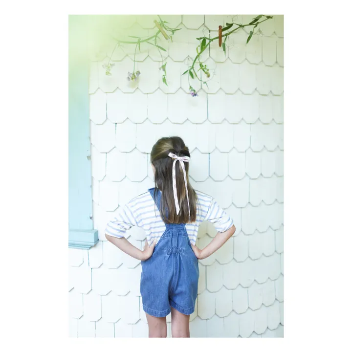 Salopette Short Delphine Coton Bio | Bleu jean- Image produit n°4