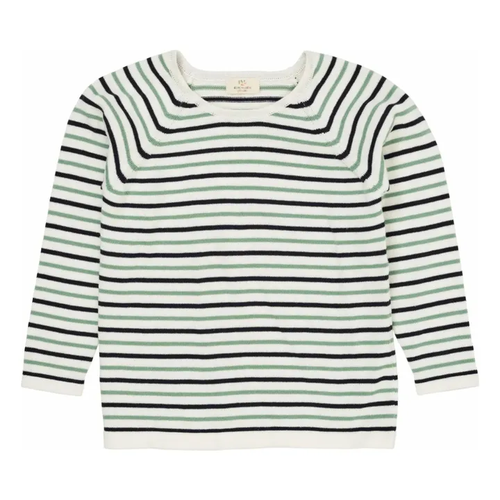 Pullover Streifen Feinstrick Bio-Baumwolle | Navy- Produktbild Nr. 0
