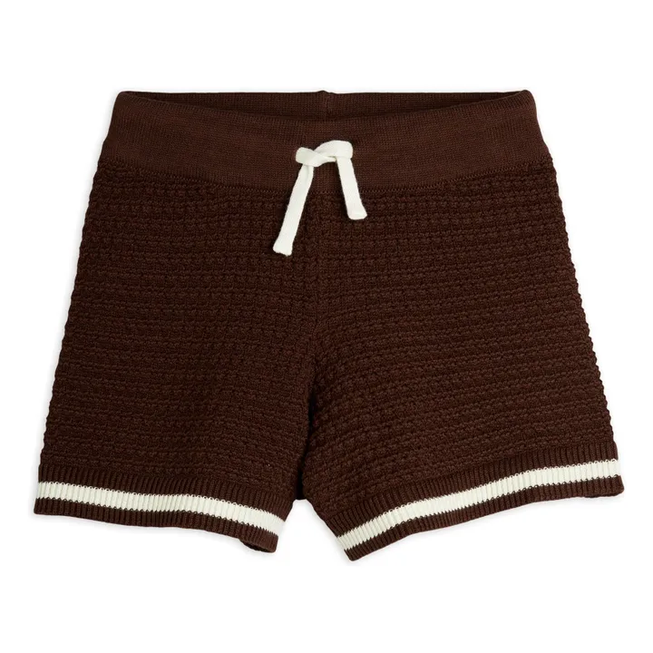 Short Crochet Coton Bio | Marron- Image produit n°0