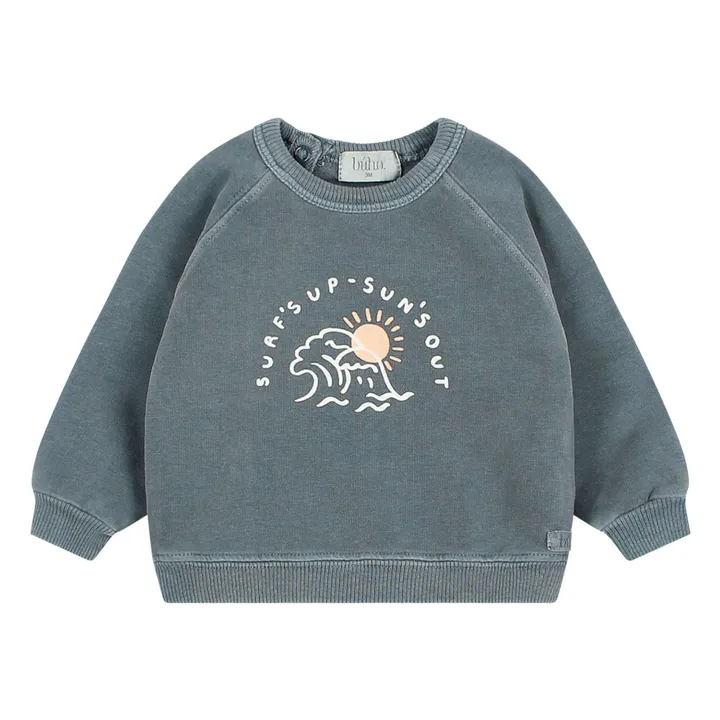 Sweat Vague Coton Bio | Bleu gris- Image produit n°0