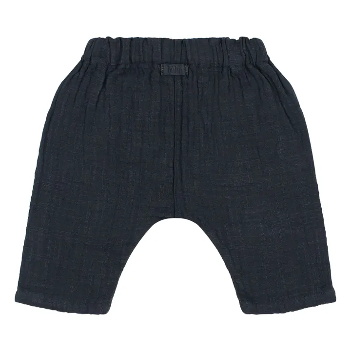 Pantalon Gaze de Coton Bio | Bleu nuit- Image produit n°2