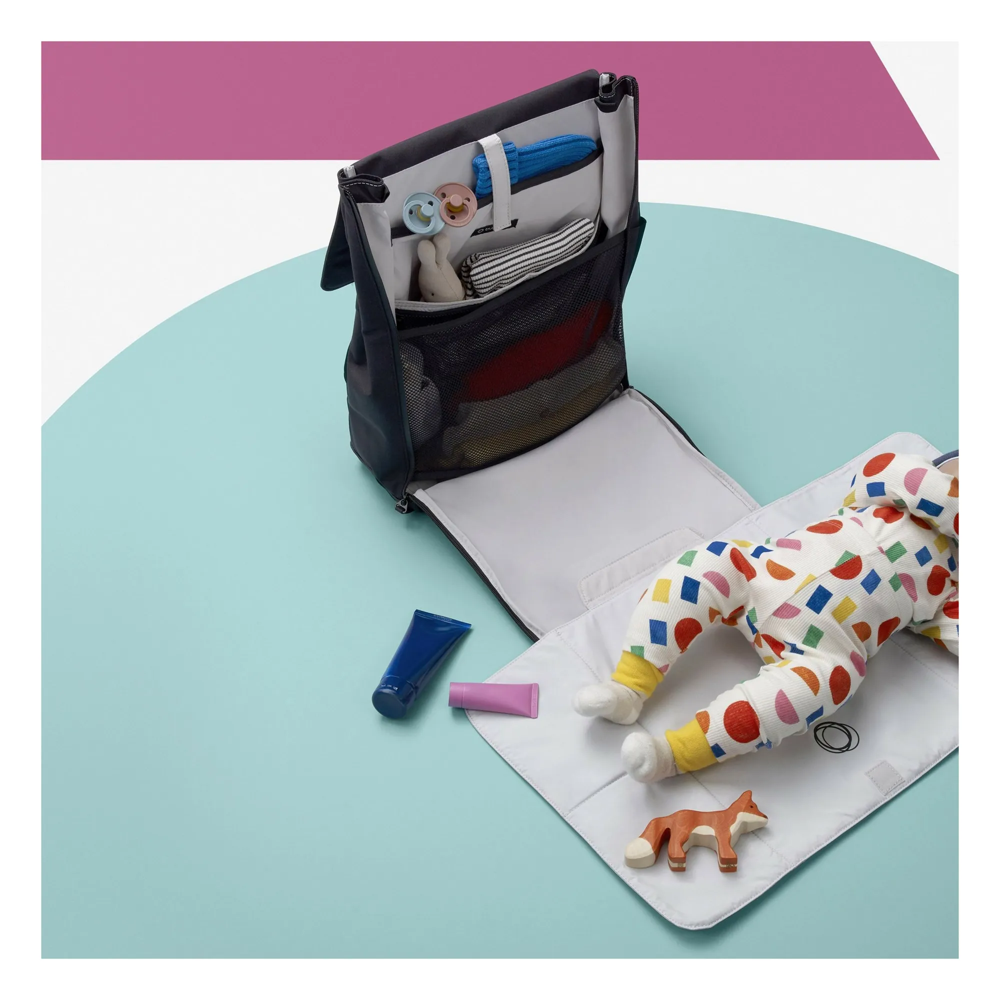Sac à dos à langer | Gris- Image produit n°1