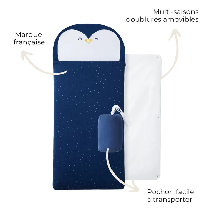 Saco de dormir multiestacional Penguin | Azul Noche- Imagen del producto n°4