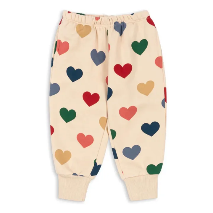 Lou Bon Coeur organic cotton joggers | Cream- Product image n°0