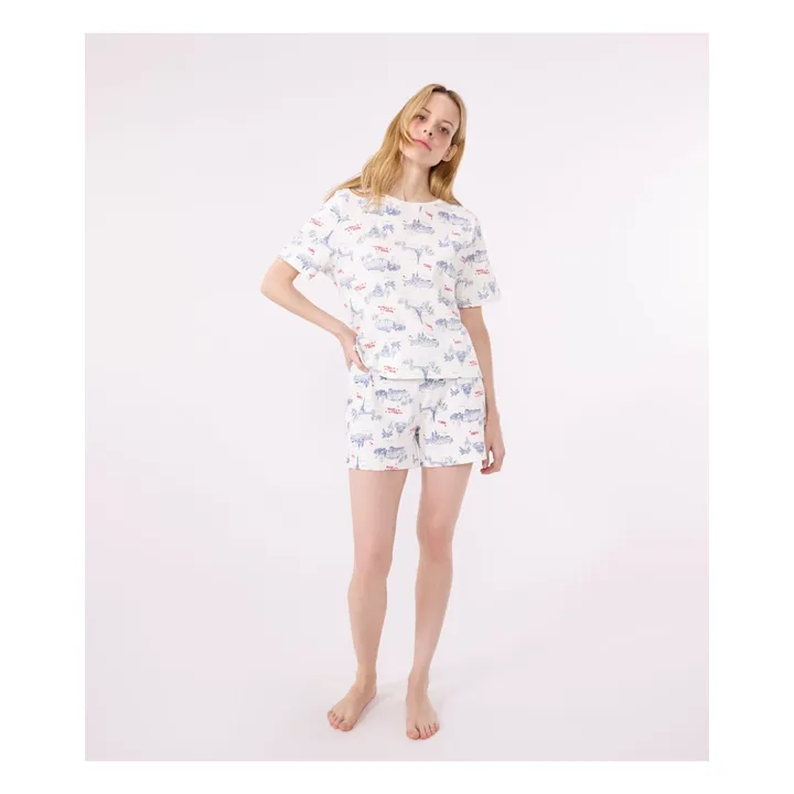 Pyjashort Broken Coton Bio | Ecru- Image produit n°1