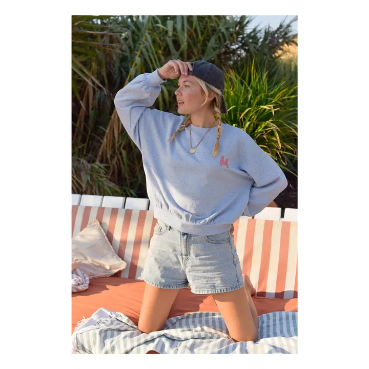 Sweat Romy M Coton Bio - Collection Femme | Bleu ciel- Image produit n°0