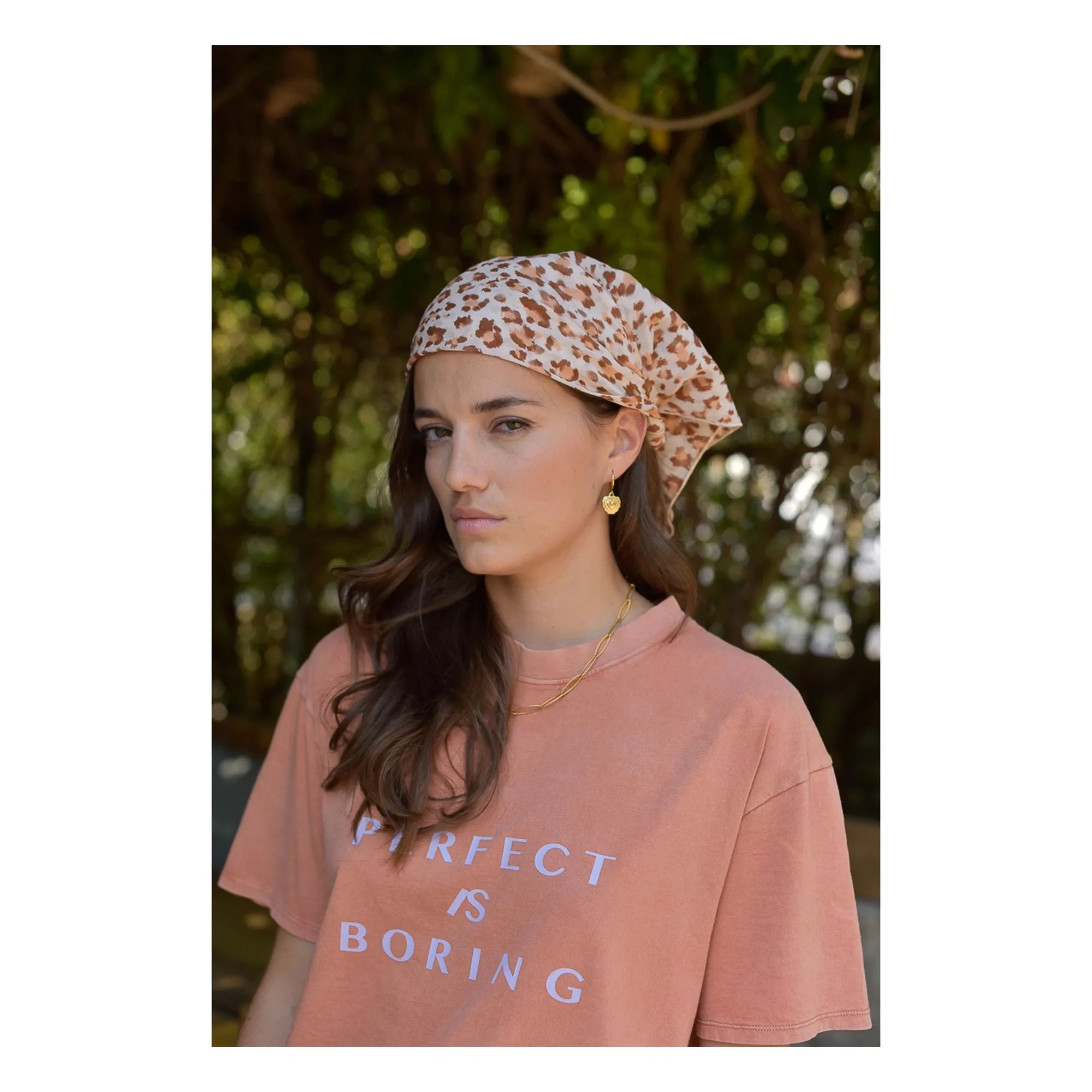 Foulard Kate Léopard Voile de Coton - Collection Femme | Rose pâle- Image produit n°0