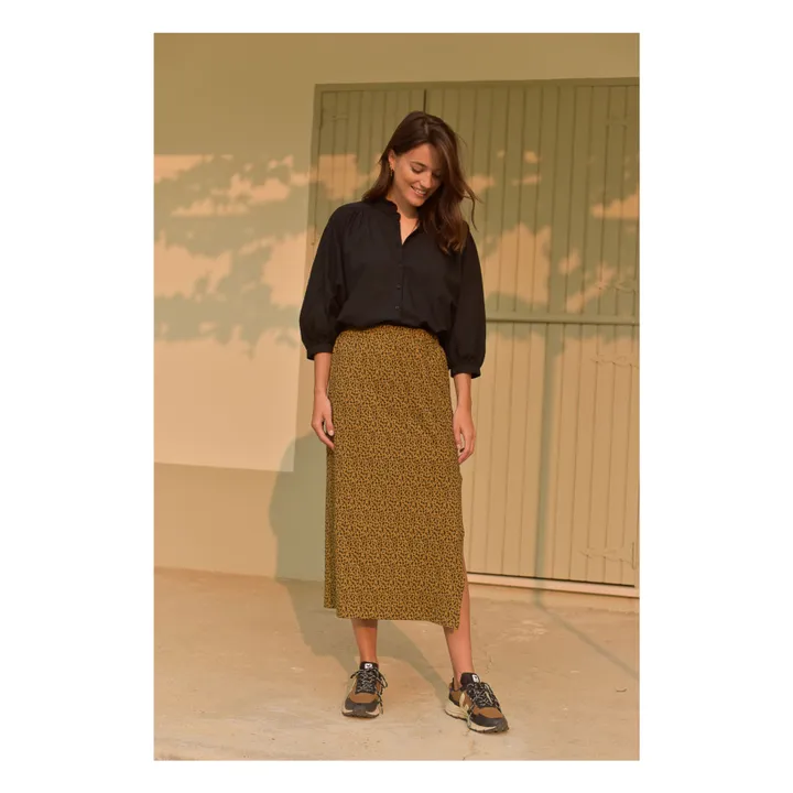 Jupe Marie Mini Léopard Coton Bio - Collection Femme | Marron- Image produit n°0