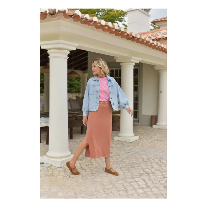 Falda Marie Algodón Ecológico - Colección Mujer | Ladrillo- Imagen del producto n°1