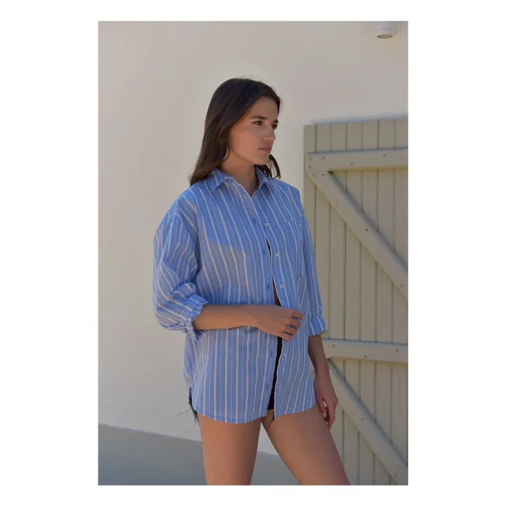 Chemise Roméo Rayée - Collection Femme | Bleu- Image produit n°1