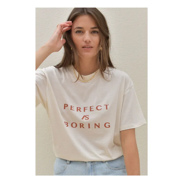 T-shirt Jil Perfect Is Boring Coton Bio - Collection Femme | Ecru- Image produit n°1