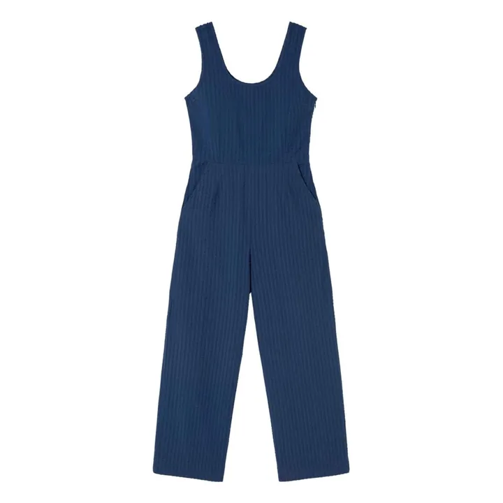 Combinaison Seersucker Raflesia Coton Bio | Bleu- Image produit n°0
