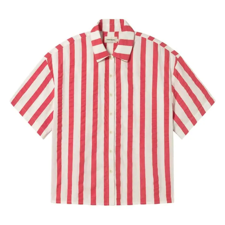 Chemise Anna Rayures Coton Bio | Rouge- Image produit n°0