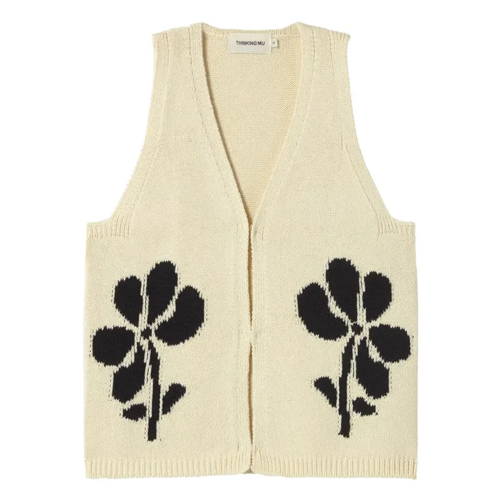 Gilet Sans Manches Marygold Robbie Coton Bio et Fibres Recyclées | Ecru- Image produit n°0