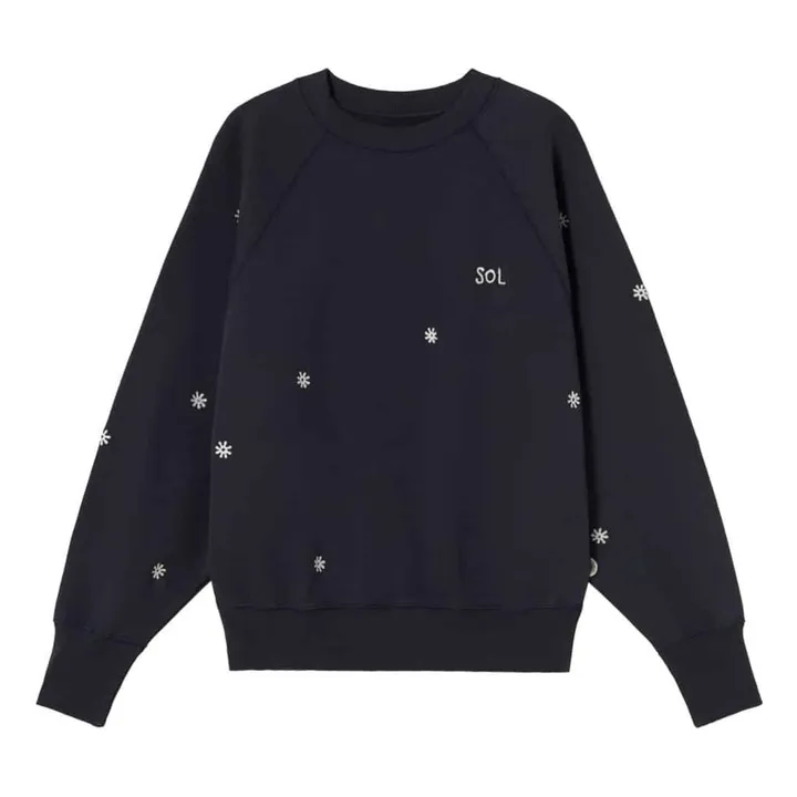 Sweat SolSol Bonnie Coton Bio | Bleu foncé- Image produit n°0