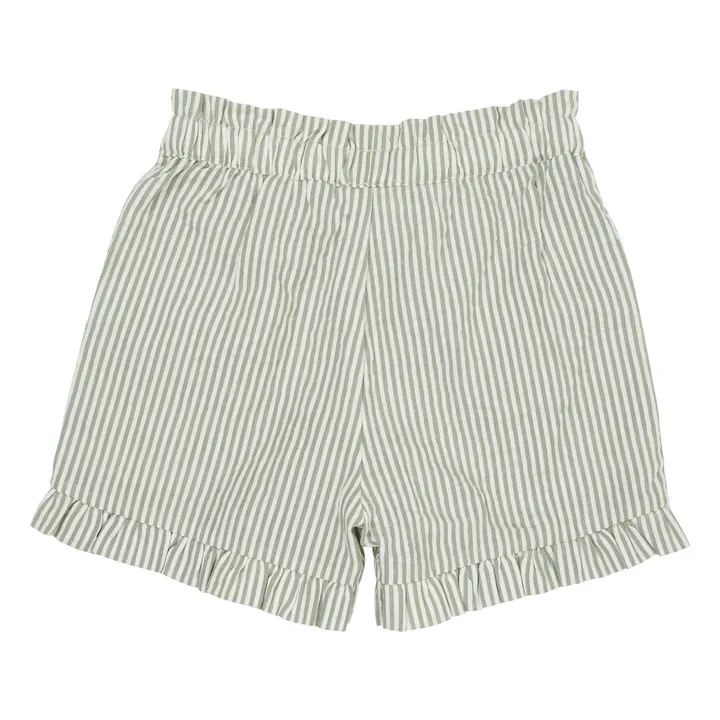 Pantalones cortos Girly Stripes Algodón orgánico | Verde Almendra- Imagen del producto n°1