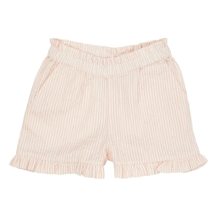 Pantalones cortos Girly Stripes Algodón orgánico | Rosa Pálido- Imagen del producto n°0