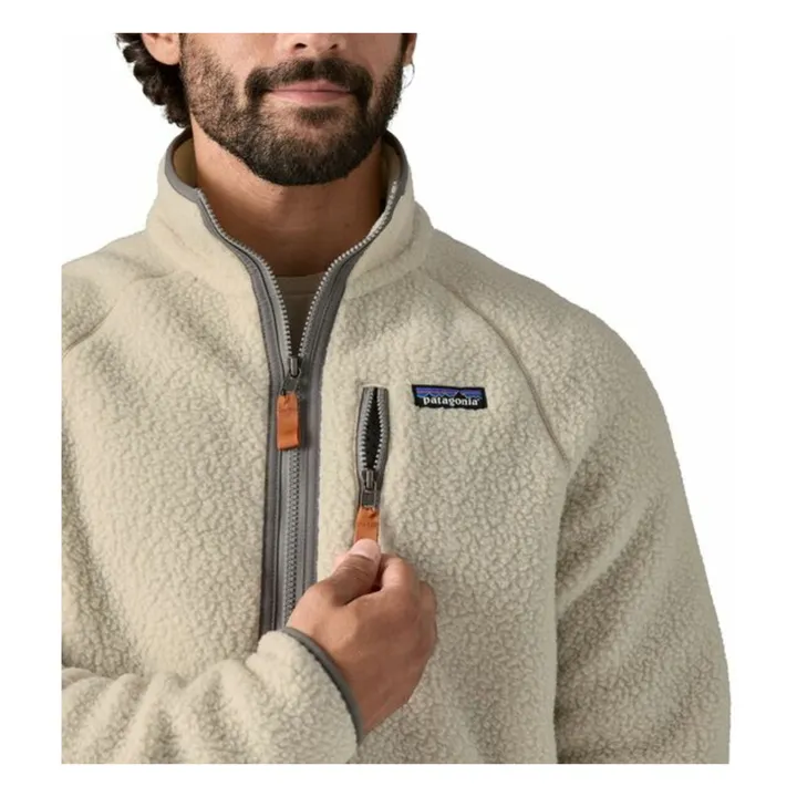 Polaire zippée Retro Pile Fibres Recyclées | Ecru- Image produit n°6