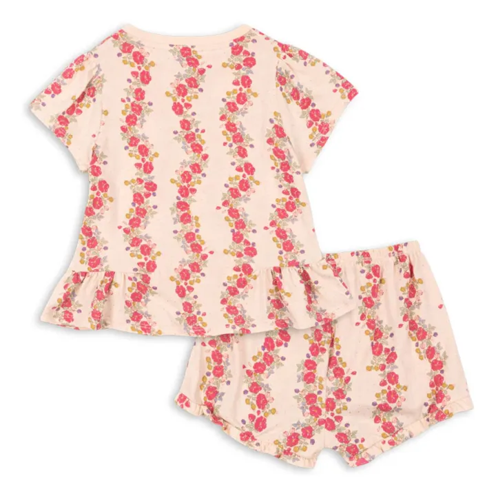 Famo Volant Organic Cotton T-Shirt and Short Set | Pale Pink- Product image n°3
