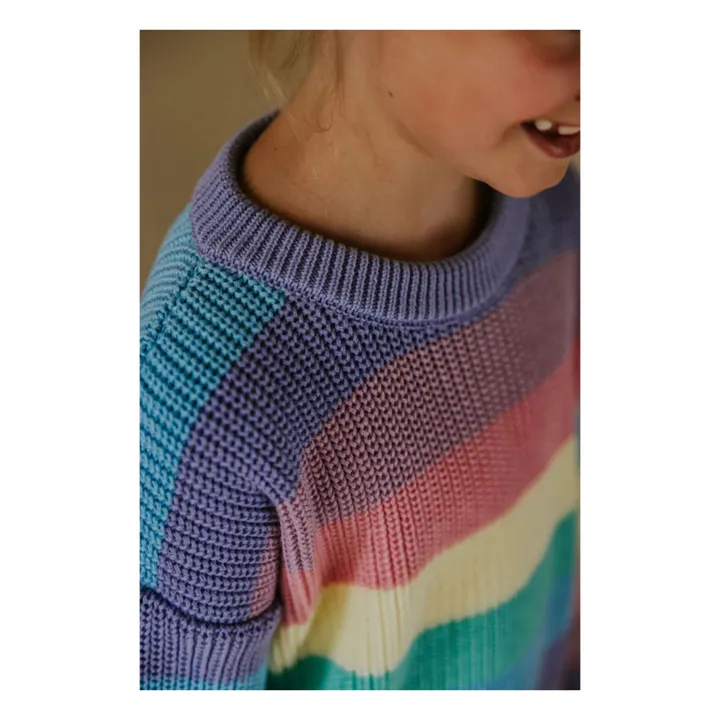 Jersey a rayas de algodón ecológico | Malva- Imagen del producto n°4