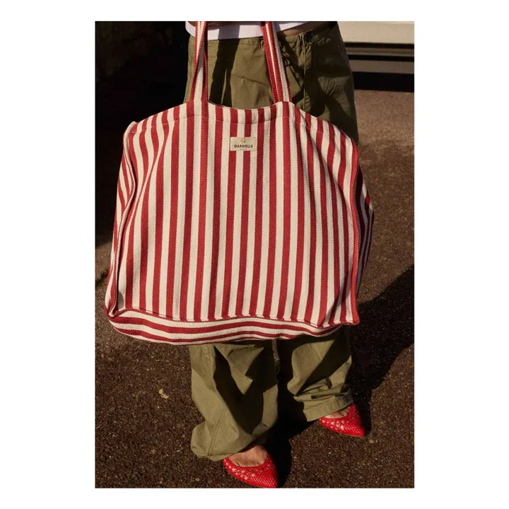 Weekend bag Stripes | Red- Product image n°1