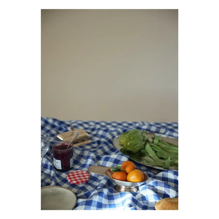Vichy washed linen tablecloth | Blue- Product image n°4