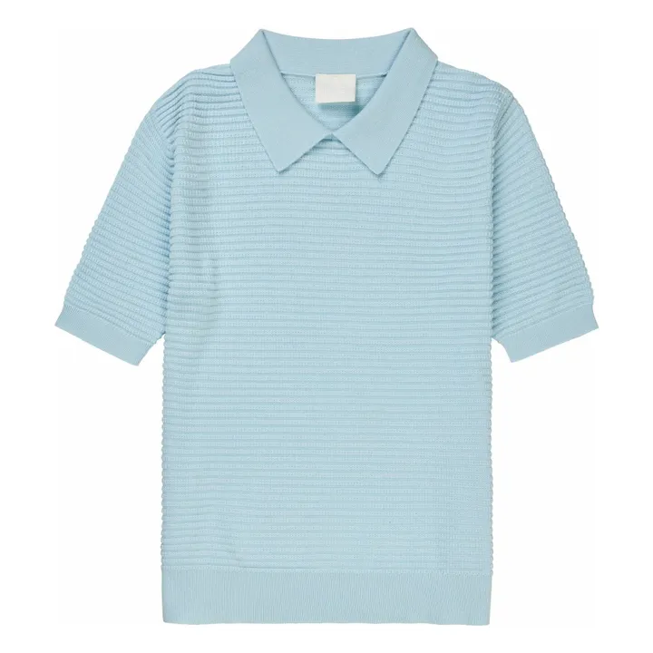 Polo Structuré Coton Bio - Collection Femme | Bleu Clair- Image produit n°0