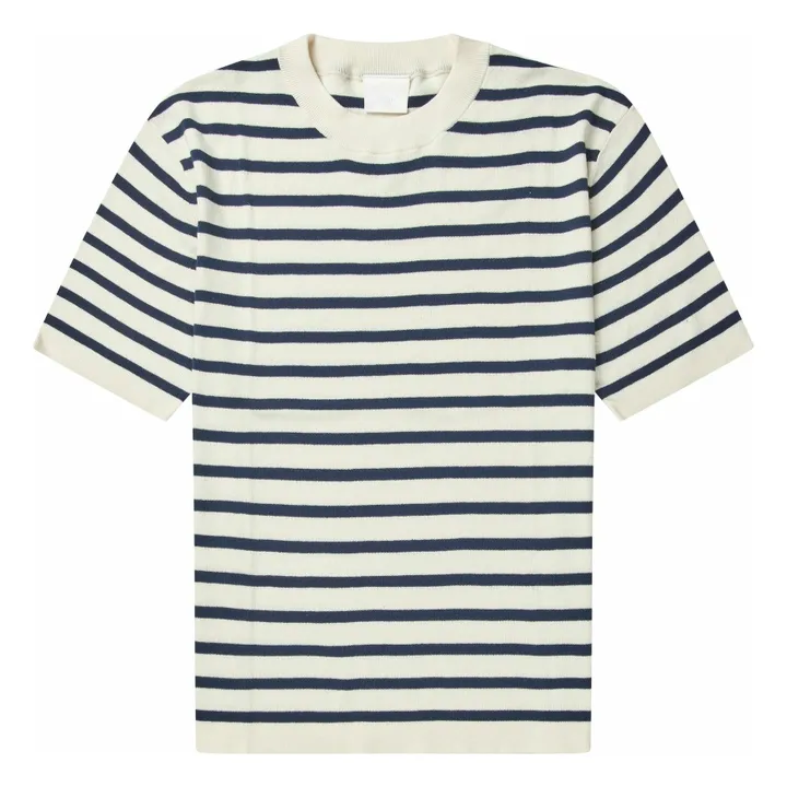 T-shirt Rayé Coton Bio - Collection Femme | Bleu marine- Image produit n°0