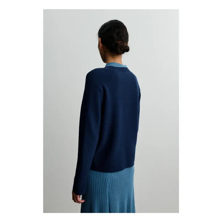 Pull Structuré Coton Bio - Collection Femme | Bleu marine- Image produit n°2