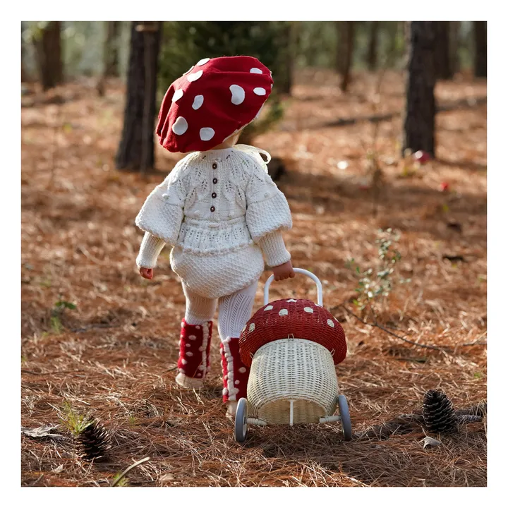 Rattan mushroom basket | Red- Product image n°8