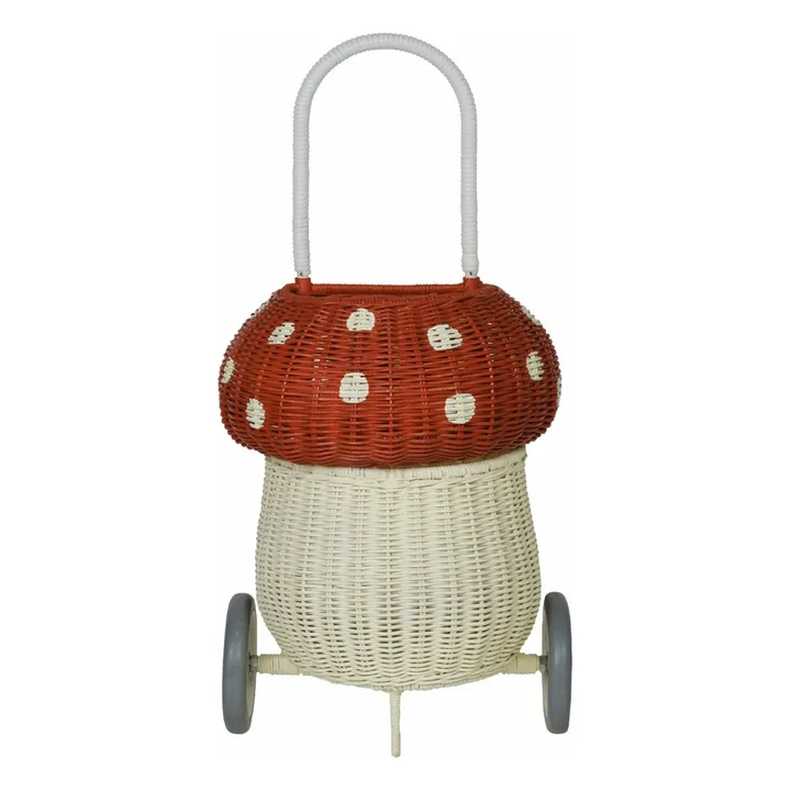 Rattan mushroom basket | Red- Product image n°0