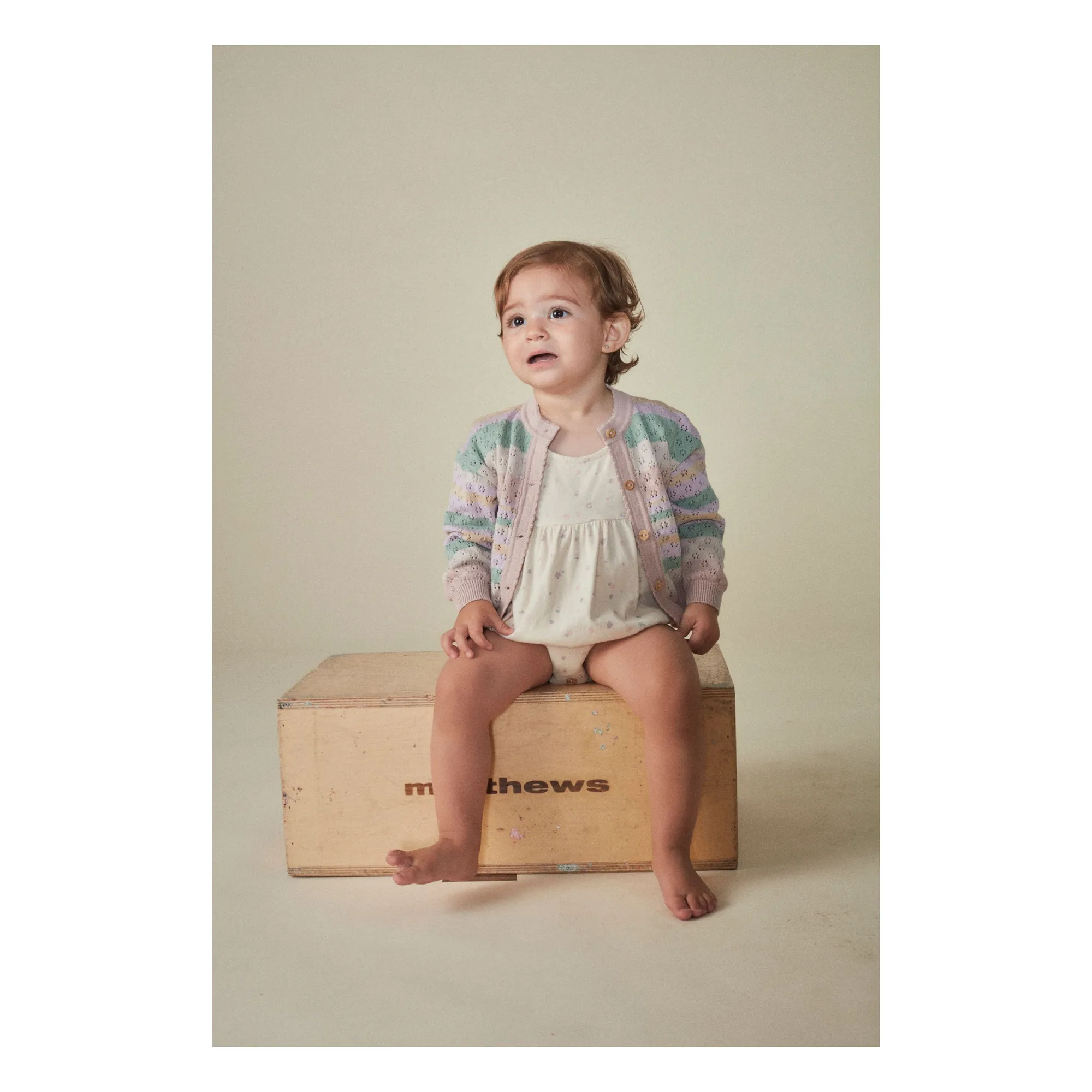 Cardigan Rayé Coton Bio | Rose- Image produit n°4