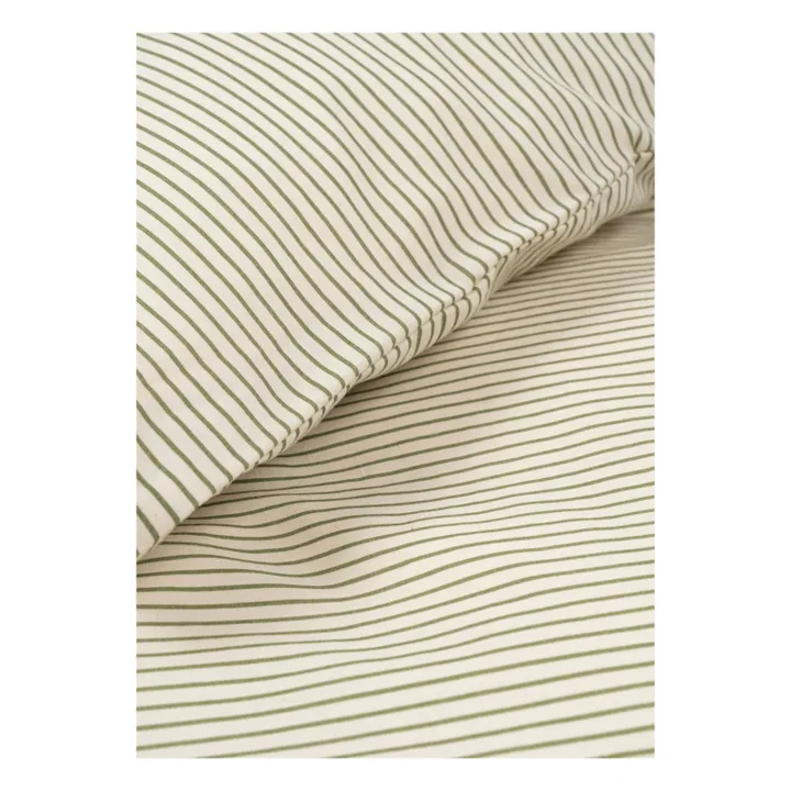 Parure de lit Tea Stripe | Vert kaki- Image produit n°1