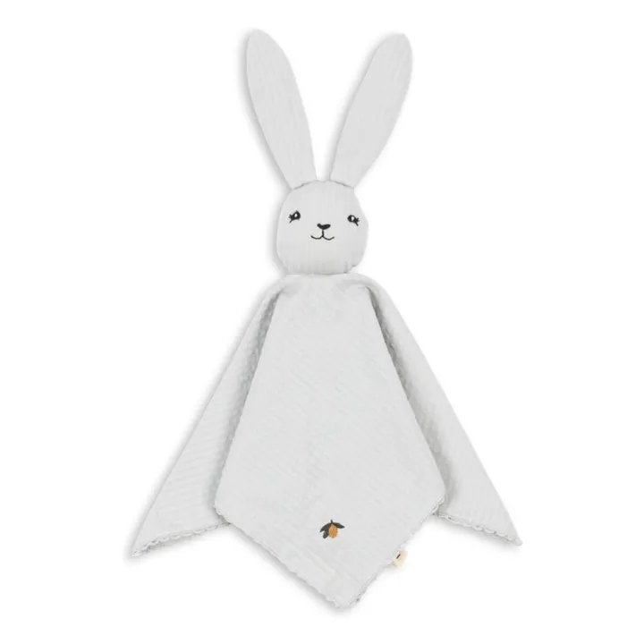 Doudou lange lapin en seersucker | Blanc- Image produit n°0
