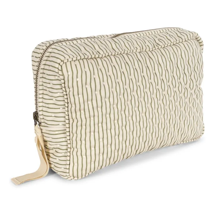 Neceser de algodón ecológico Tea Stripe | Crudo- Imagen del producto n°0