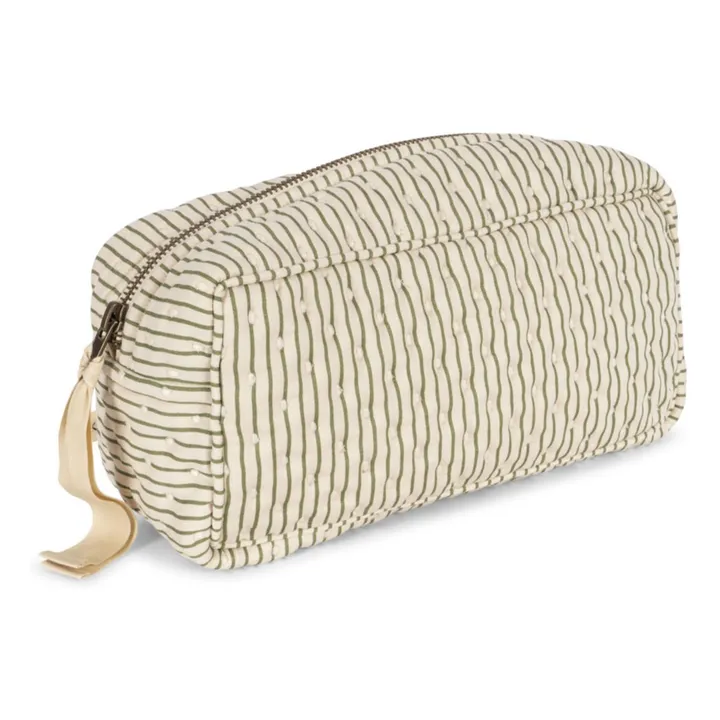 Trousse en coton bio Tea Stripe | Ecru- Image produit n°0