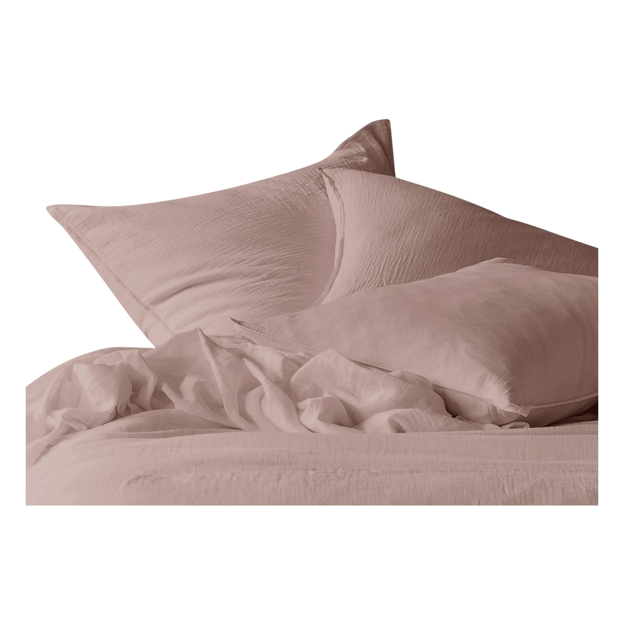 Taie d'oreiller Dili en voile de coton | Rose poudré- Image produit n°0