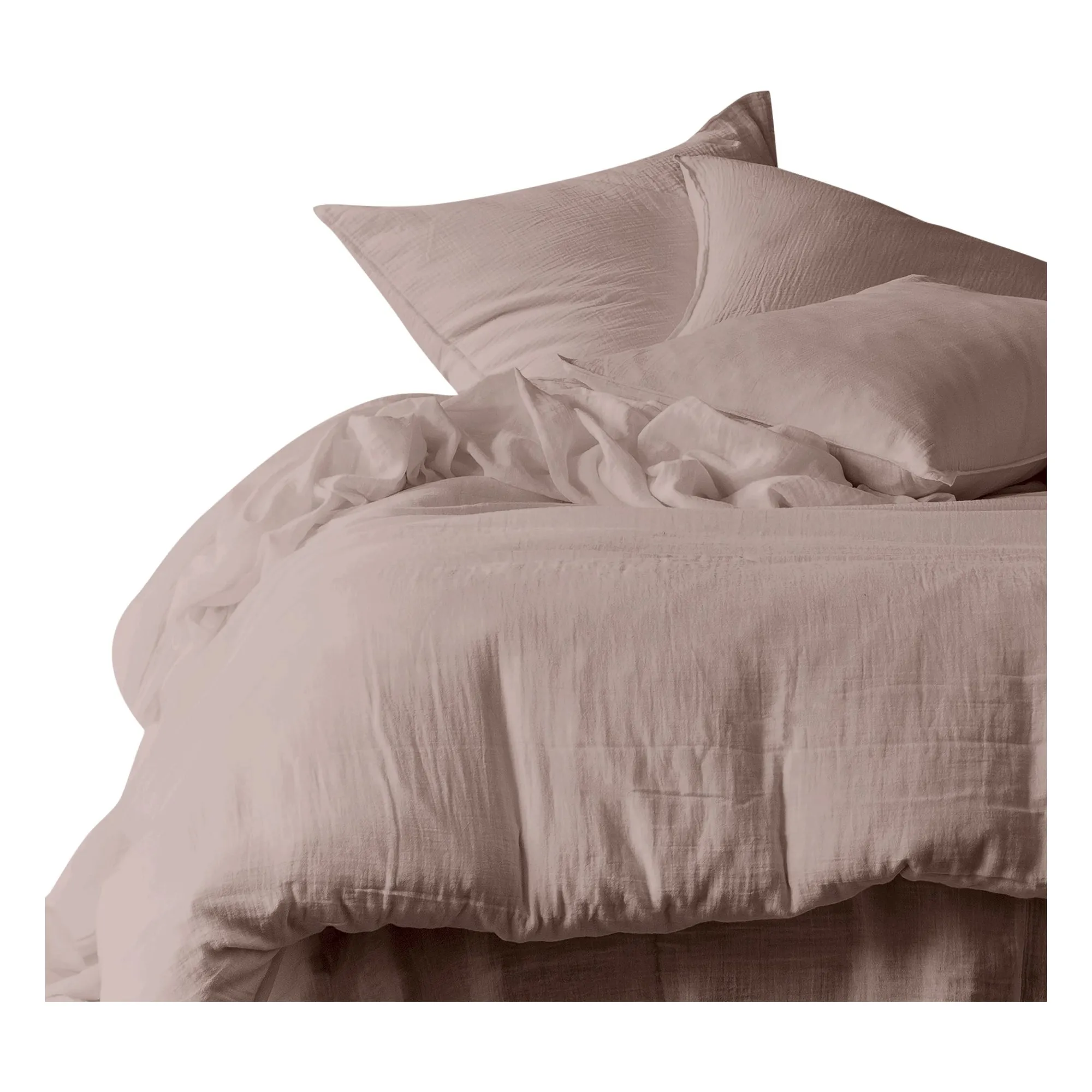 Taie d'oreiller Dili en voile de coton | Rose poudré- Image produit n°1