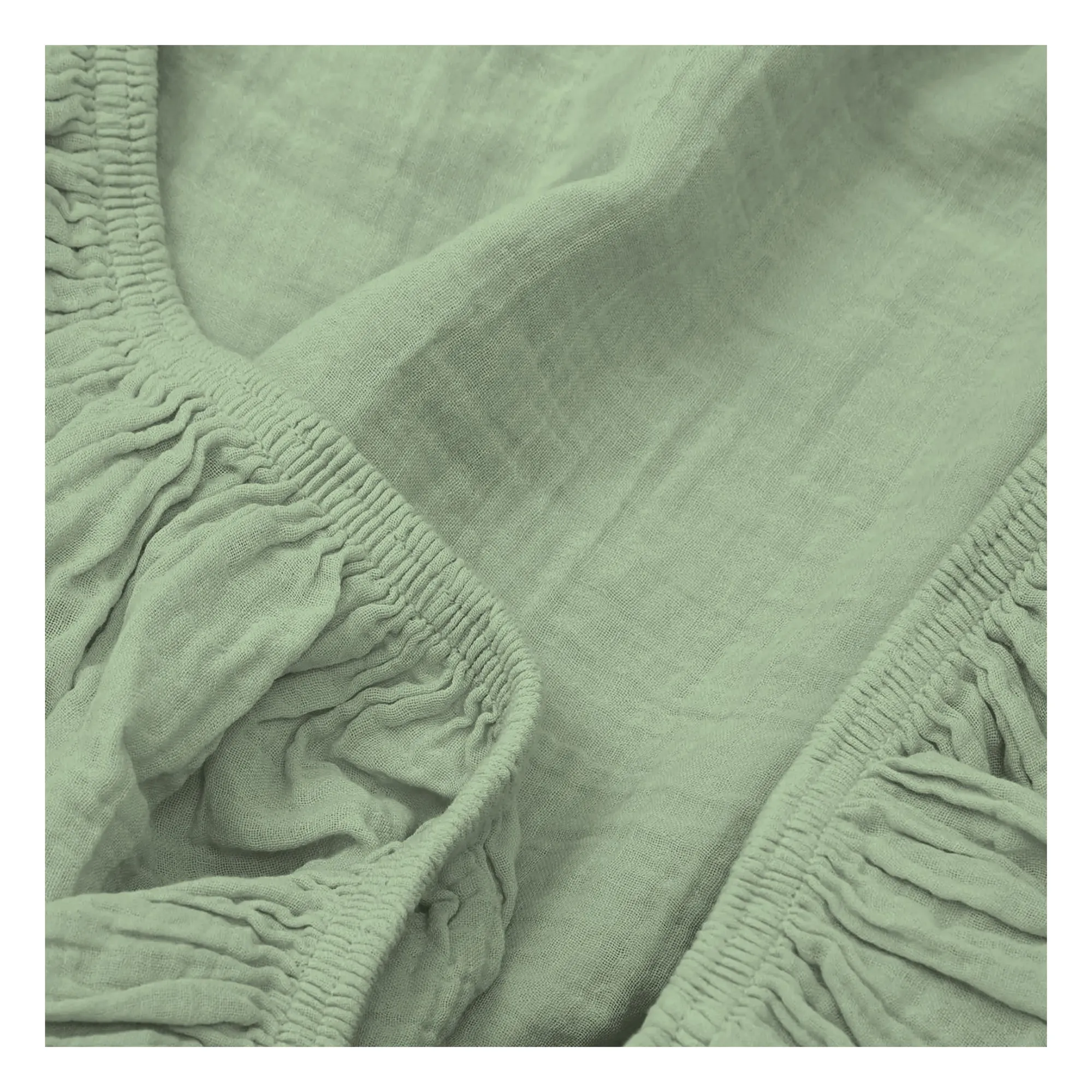 Drap-housse Dili en voile de coton | Vert amande- Image produit n°1