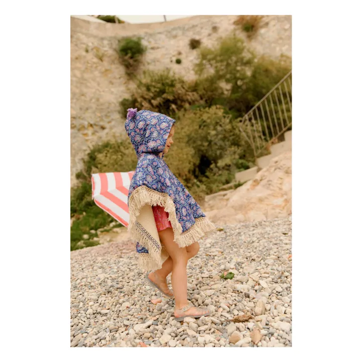 Mael bath poncho in organic cotton | Dark Blue- Product image n°1